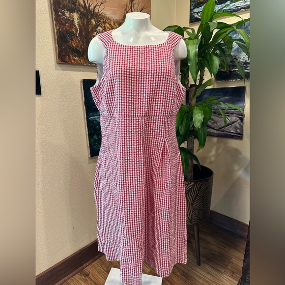 EUC NINE WEST ~ Striped Textured Apple/White Versatile Dress size 16 - Picture 6 of 8